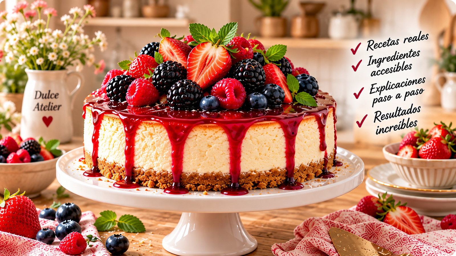 Cheesecake con frutos rojos