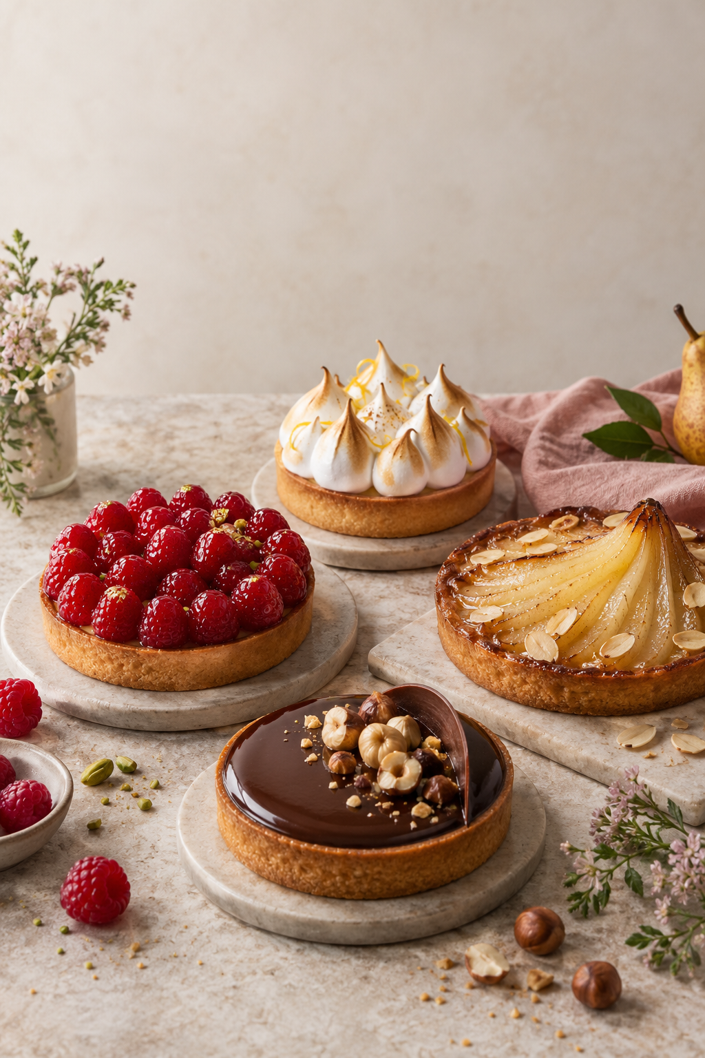 Tartas artesanales de frutas y chocolate